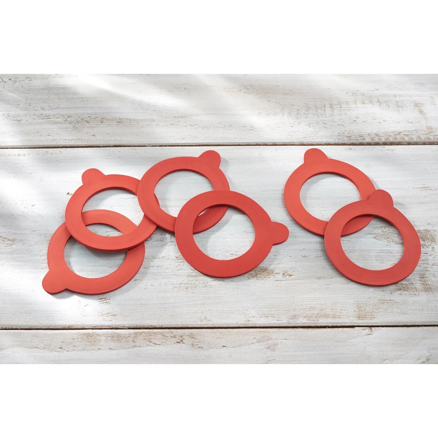 Leifheit Ersatzgummiringe (6 Stk.) für Drahtbügelgläser, rot, 52x80mm.