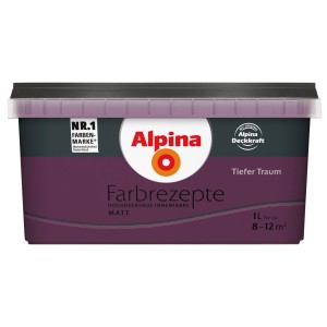 Alpina Farbrezepte Tiefer Traum, matte Wandfarbe im 1L Eimer.