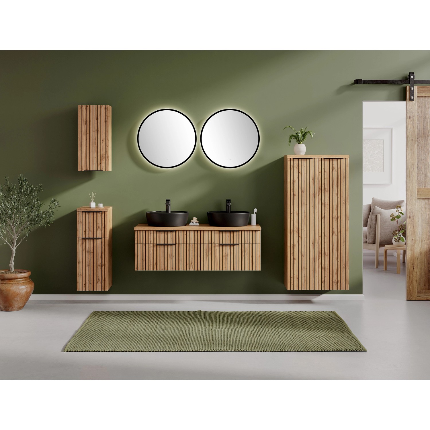 Held Möbel Waschtisch Manchester Aufsatzbecken Schwarz 55 x 120 x 47 cm Eiche 2_12