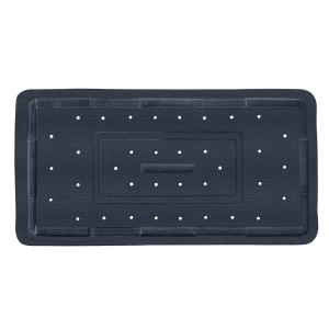 Graue Wenko Wanneneinlage Florida (70,5x36,5 cm) mit Anti-Rutsch-Struktur und Saugnäpfen für sicheren Halt.