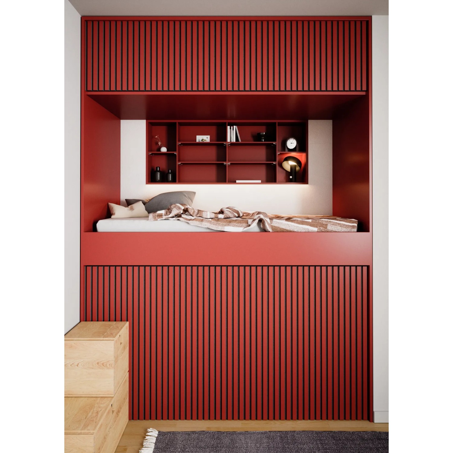 Akustikpaneel-Muster Linoleum Salsa Schwarz im Raum: Wand- und Deckenverkleidung für bessere Akustik.