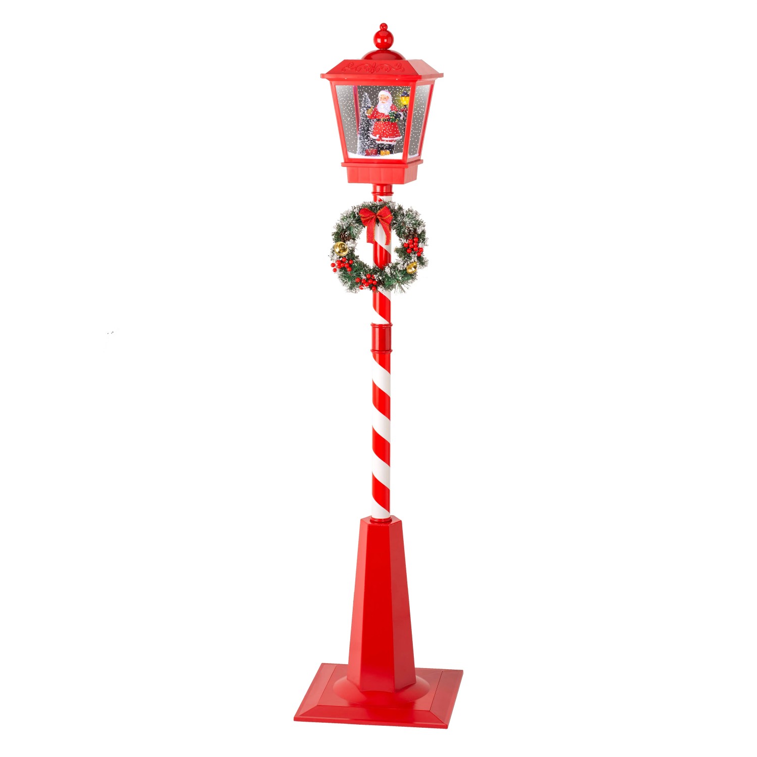 Lumineo LED-Laterne Weihnachts-Motiv 180 cm Rot-Weiß-Grün kaufen bei OBI
