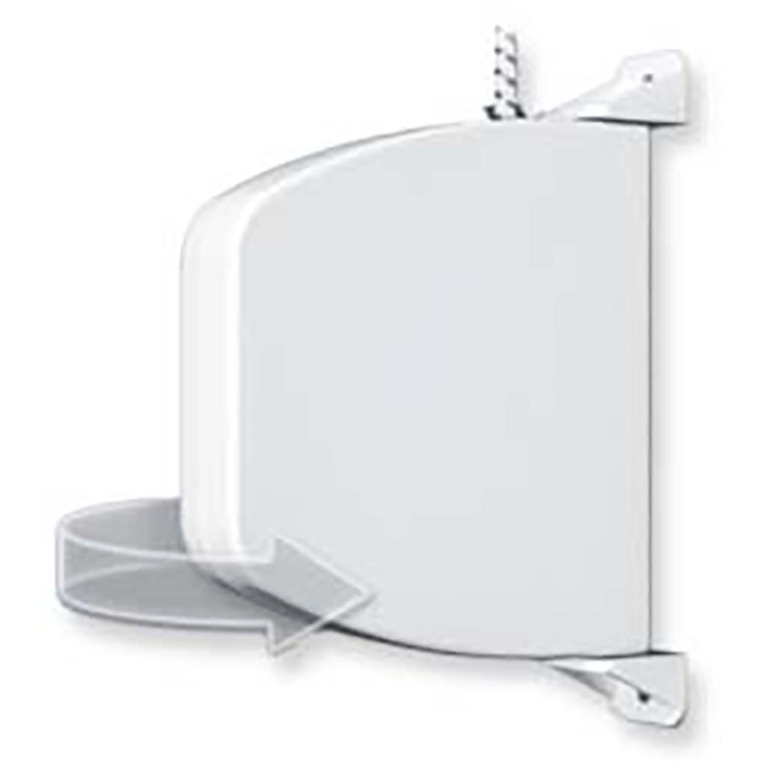 Weißer Schellenberg Rollladen-Schnurwickler mit 5 m Schnur und Drehbewegung.