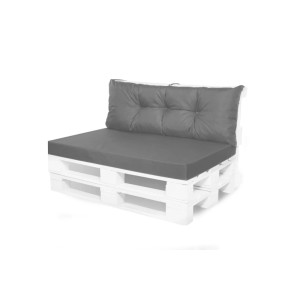 Setgarden Palettenkissen-Set, anthrazitfarbenes Sitz- und Rückenkissen für Palettenmöbel.