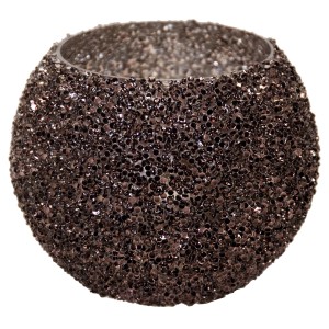 Schwarze M Colections Vase Strass Bowl, Ø 13,5 cm, mit glänzenden Strassperlen für Innen & Außen.