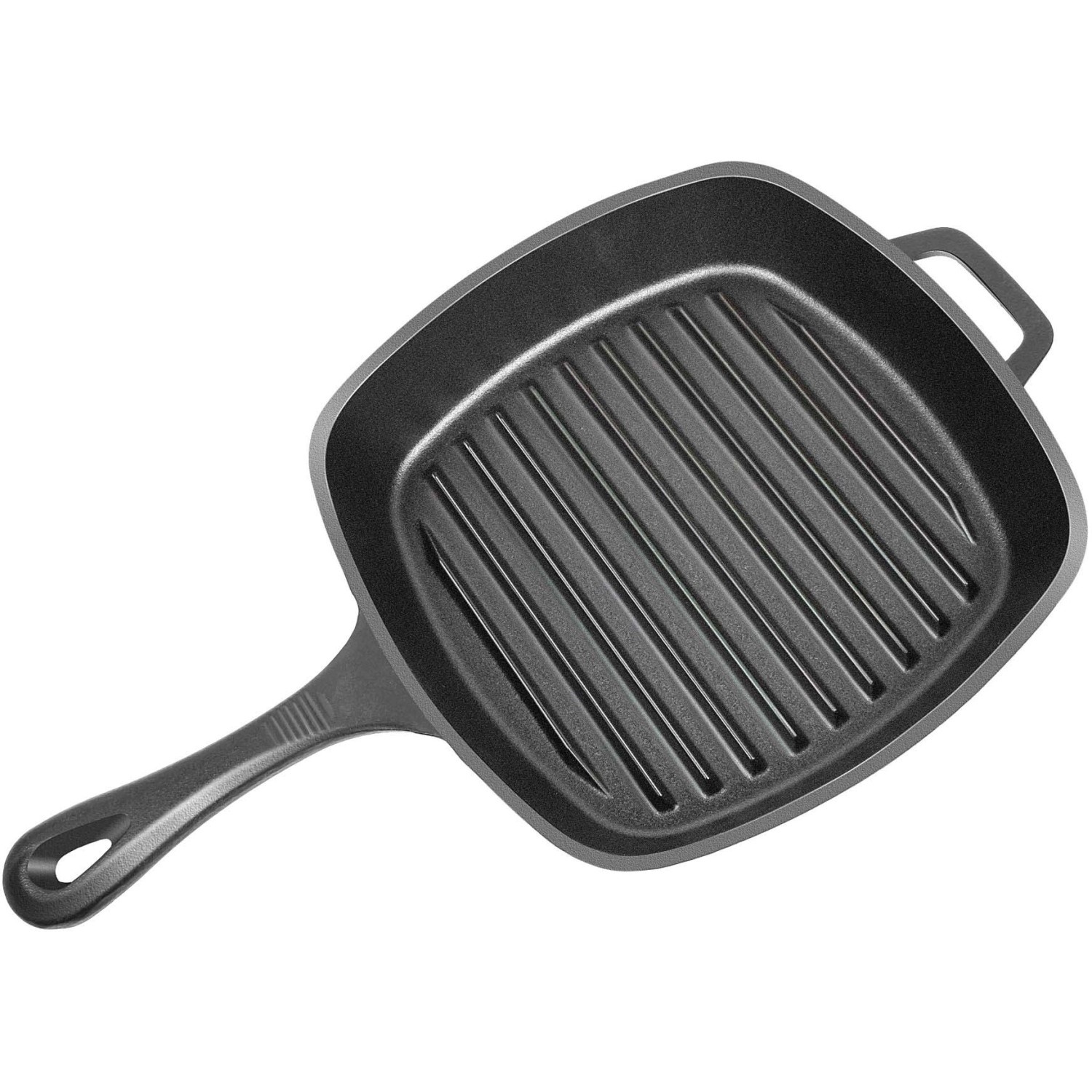 El Fuego Bratpfanne aus Gusseisen mit Riffelung und zwei Griffen für Grillutensilien.