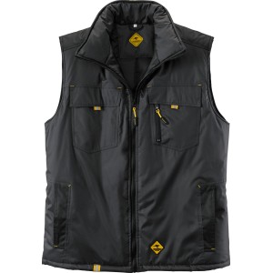 Roadsign Herren-Weste in Anthrazit/Gelb, Arbeitskleidung mit vielen Taschen und Reißverschluss.