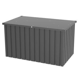 Tepro Universalbox Store Medium, anthrazitfarbene Metallbox für Garten und Terrasse.