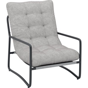 Balkonmöbel-Set Patterson 3-teilig Stahl Textilen Schwarz Beige