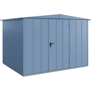 Ecostar Gerätehaus Elegant, Taubenblau, mit Satteldach und Einzeltür. Metall Gerätehaus.
