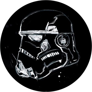 Komar Vlies Fototapete Dot Star Wars Stormtrooper, selbstklebend, Ø 125cm.