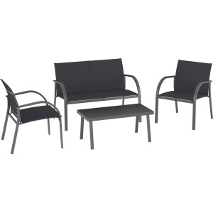 Lounge-Set Torreon 4-teilig Textilbespannung Anthrazit