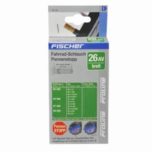 Fischer Fahrradschlauch 26 Zoll mit Autoventil, pannensicher. Verpackung.