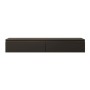 Schwarzes Selsey TV-Hängeboard Bemmi 175 cm mit zwei Klappfächern. Modernes, mattes Wandboard für TV-Schränke.