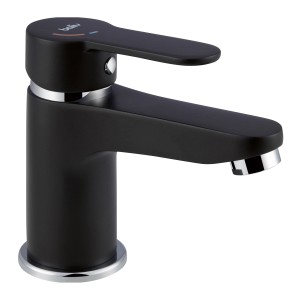 baliv Waschtischarmatur WT-5891, schwarz-matte Armatur mit Pop-Up Ventil für Waschbecken.