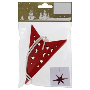 Weihnachtsdekoration Stern aus Papier zum Auffalten Rot