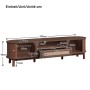 okwish TV Schrank mit Türen Schubladen Rattan Massivholz Stauraum 165x37x46cm Braun_5