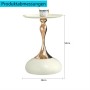 okwish Martini Tisch Runder Beistelltisch Metall Basis Wohnzimmer 38x38x54cm Weiß_5