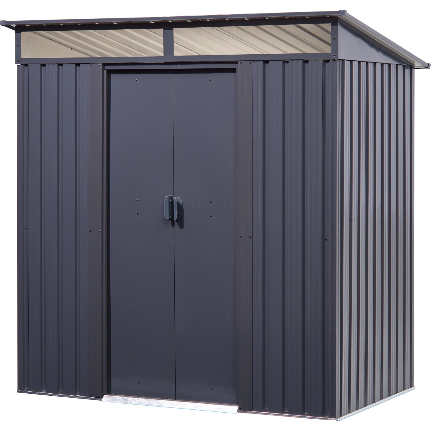 Floraworld Metall-Gerätehaus in Anthrazit, 2 m², mit Doppeltür. Ideal zur Aufbewahrung im Garten.