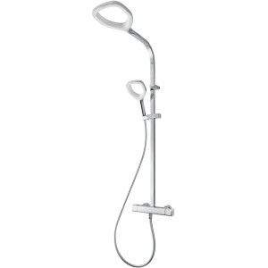 Breuer Duscharmatur Aquamaxx Splash, weißes Brauseset mit Kopf- und Handbrause.