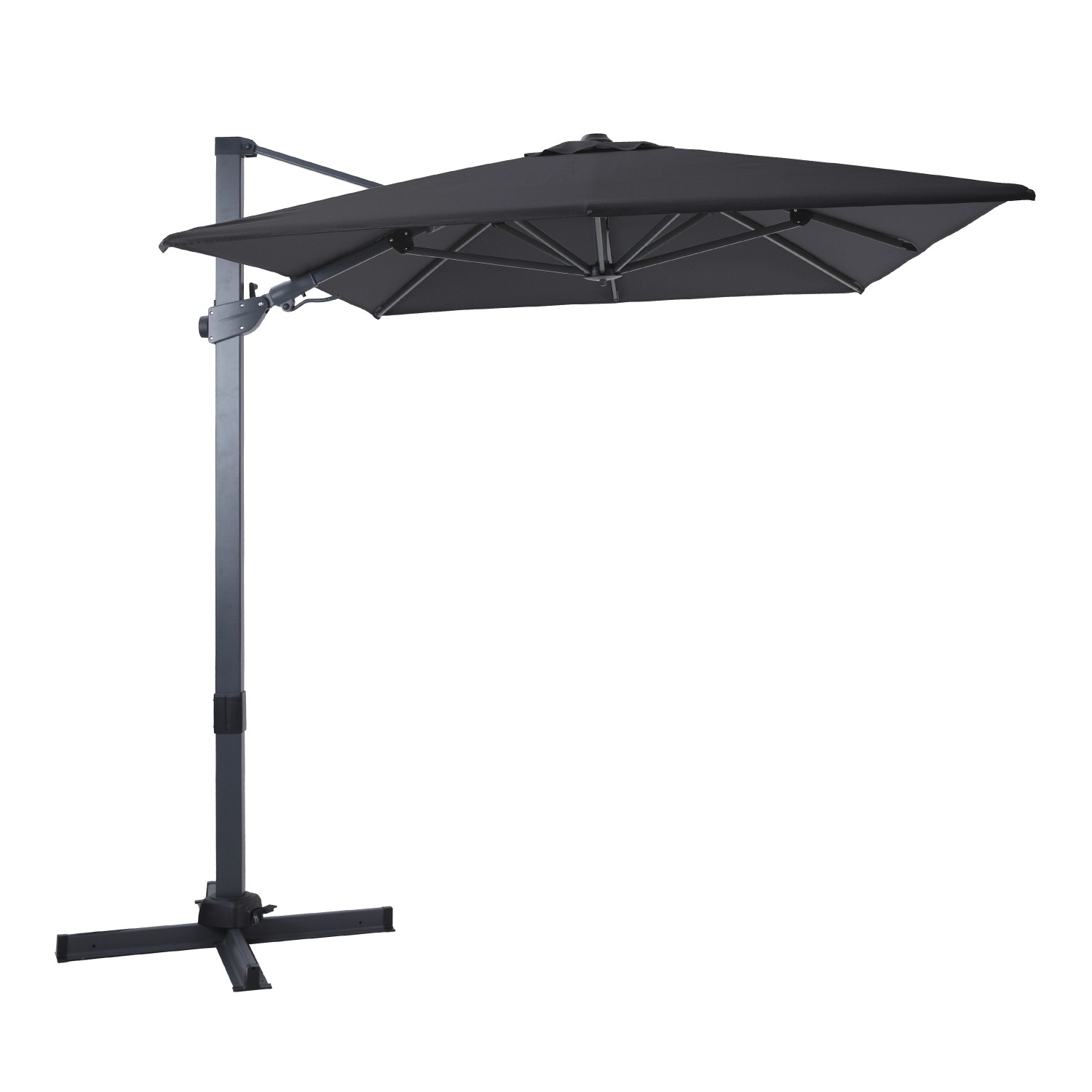 Axi Ampelschirm Milad Premium 200 cm x 300 cm Anthrazit/Grau kaufen bei OBI