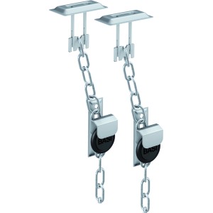Basi Gitterrostsicherung GS 100 mit Edelstahl-Halteplatte für Kellerschächte, 2er-Set.