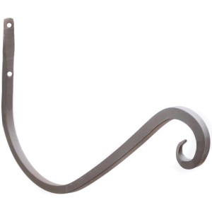 Brauner Wandhaken aus Metall, 38 cm, für Gartendeko wie Laternen und Blumenampeln.