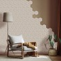 Beispielszene mit weiß-glänzenden Antik Hexagon Wandfliesen aus Steingut im Retro-Look.
