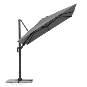 Schneider Ampelschirm 350 cm in Anthrazit mit Kurbelmechanik und Schutzhülle.