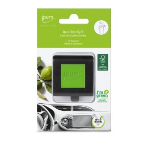 ipuro ESSENTIALS Autoduft Lime Light: Grüner Lufterfrischer für das Auto.
