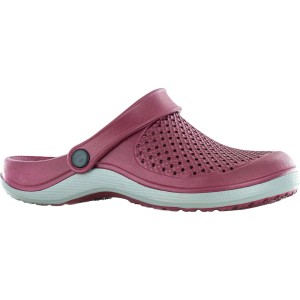 Blackfox Clog Sun, rot-grau, Gr. 37/38. Gartenclog mit Fersenriemen und atmungsaktivem Design.