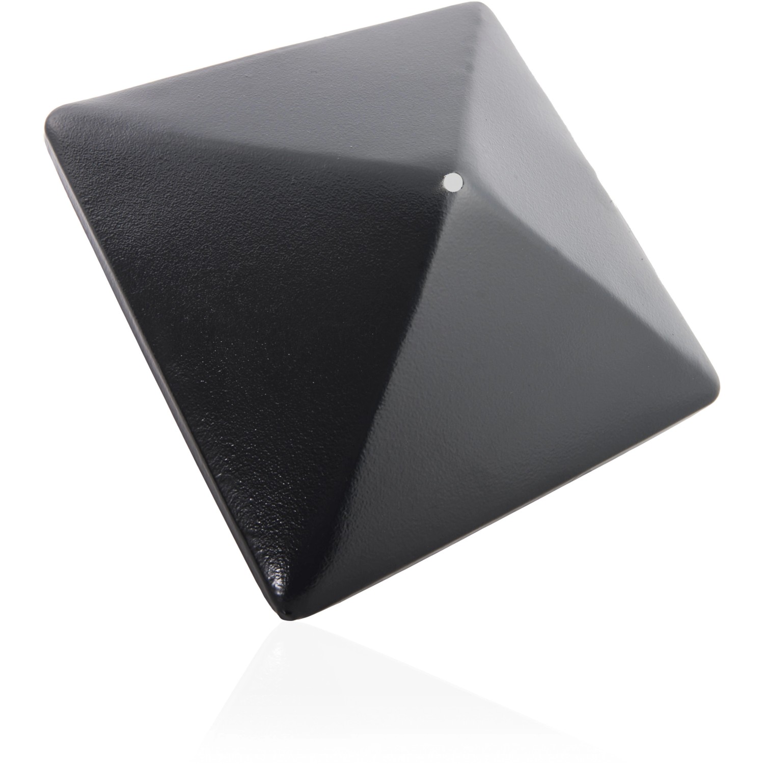 Eckige, anthrazitfarbene Gabionen-Haube (27,5x27,5cm) für Gabionensäulen.