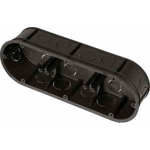 Kombi-Gerätedose 3-fach 218 mm x 75 mm Schwarz IP20