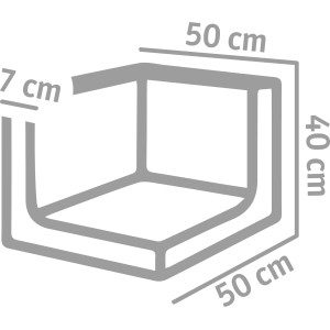 Diephaus L-Stein Ecke, unbewehrt, grau, 40x50x50x7 cm, zur Beet- und Böschungsbefestigung.