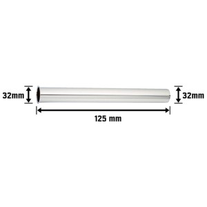 Verchromtes Tauchrohr, Ø 32 mm x 300 mm, für Siphonverlängerung.