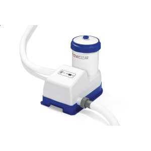 Bestway Flowclear Smart Touch Filterpumpe, weiß/blau, mit Schläuchen. Für sauberes Poolwasser.
