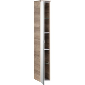 Fackelmann Bad-Hochschrank Luxor in Steinesche, schmal mit Glasböden.