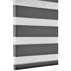 Gardinia Doppelrollo EasyFix, 90x150 cm, Anthrazit. Rollo mit transparenten und blickdichten Streifen.