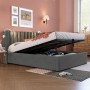 okwish Polsterbett 140x200cm mit Leselicht Stauraum Jugendzimmer Grau mit Matratze_4