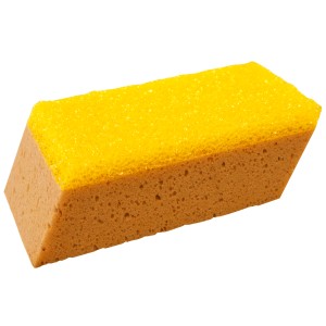 APA Auto Kombischwamm, gelb-brauner Reinigungsschwamm für die Autopflege.