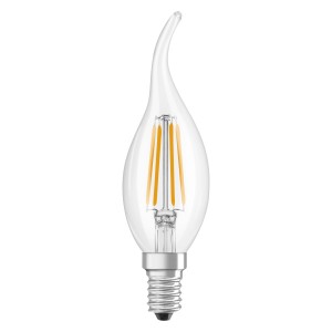 Osram LED E14 Leuchtmittel in Kerzenform, 3,4W, klar. Ideal für dekorative Beleuchtung.