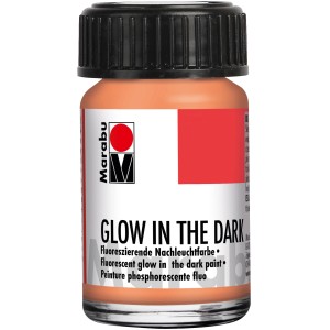 Marabu Glow in the Dark Farbe Set Stars, 3 Farben (Gelb, Orange, Primer) im Glas.