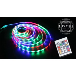 Globo LED-Strip Flexband Digital RGB 5 m mit Fernbedienung, verschiedene Farben.