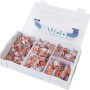 Wago Verbindungsklemmen Set L-BOXX Mini 887-959 mit verschiedenen Klemmen in einem transparenten Koffer.