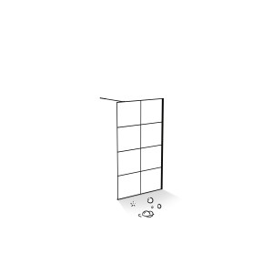 Schwarze baliv Walk-In Duschabtrennung DUK-120.131, 120x195 cm, barrierefrei.