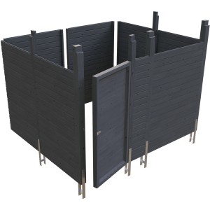 Skan Holz Abstellraum C8, 275x317 cm, Profilschalung in Schiefergrau, Zubehör für Carports.