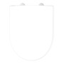 Weißer Schütte WC-Sitz D-Form Pro 3 Duroplast mit Absenkautomatik.