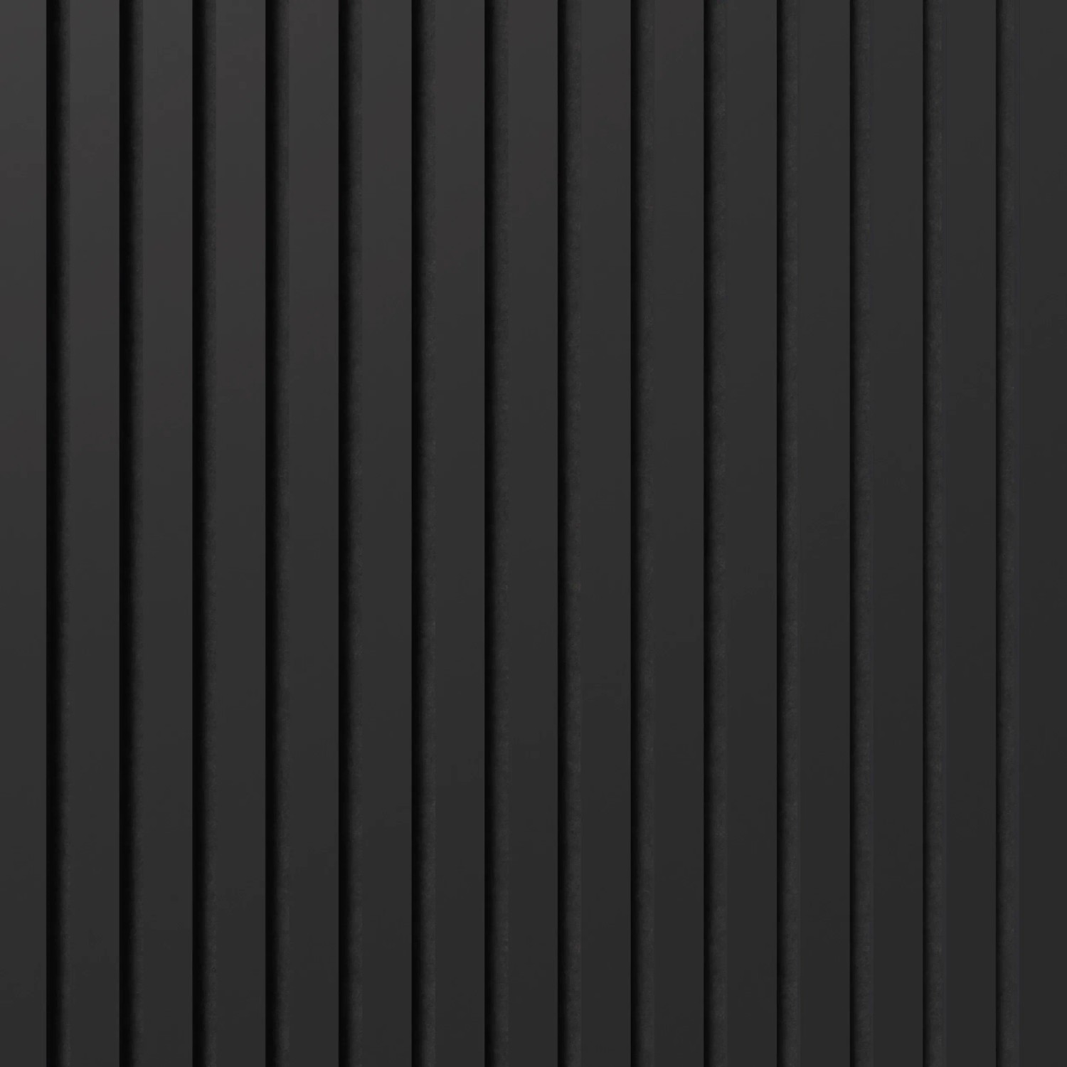 Schwarzes Akustikpaneel Linoleum Nero mit MDF-Leisten und Filz für Wand- und Deckenverkleidung.