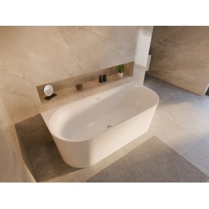 Weiße Ottofond Badewanne Mince, 170 cm, aus Sanitäracryl im modernen Badezimmer.