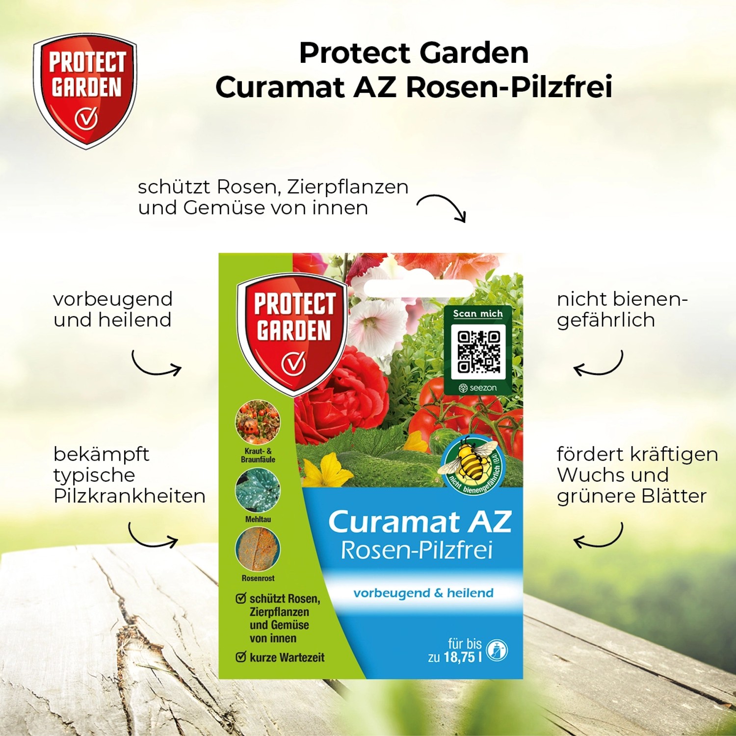 Protect Garden Curamat AZ Rosen-Pilzfrei 15ml: Mittel gegen Pilzbefall an Rosen und Zierpflanzen.